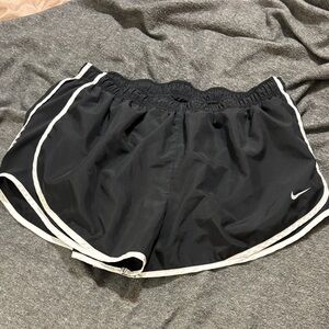 Nike Women's Black Athletic Shorts with White Trim